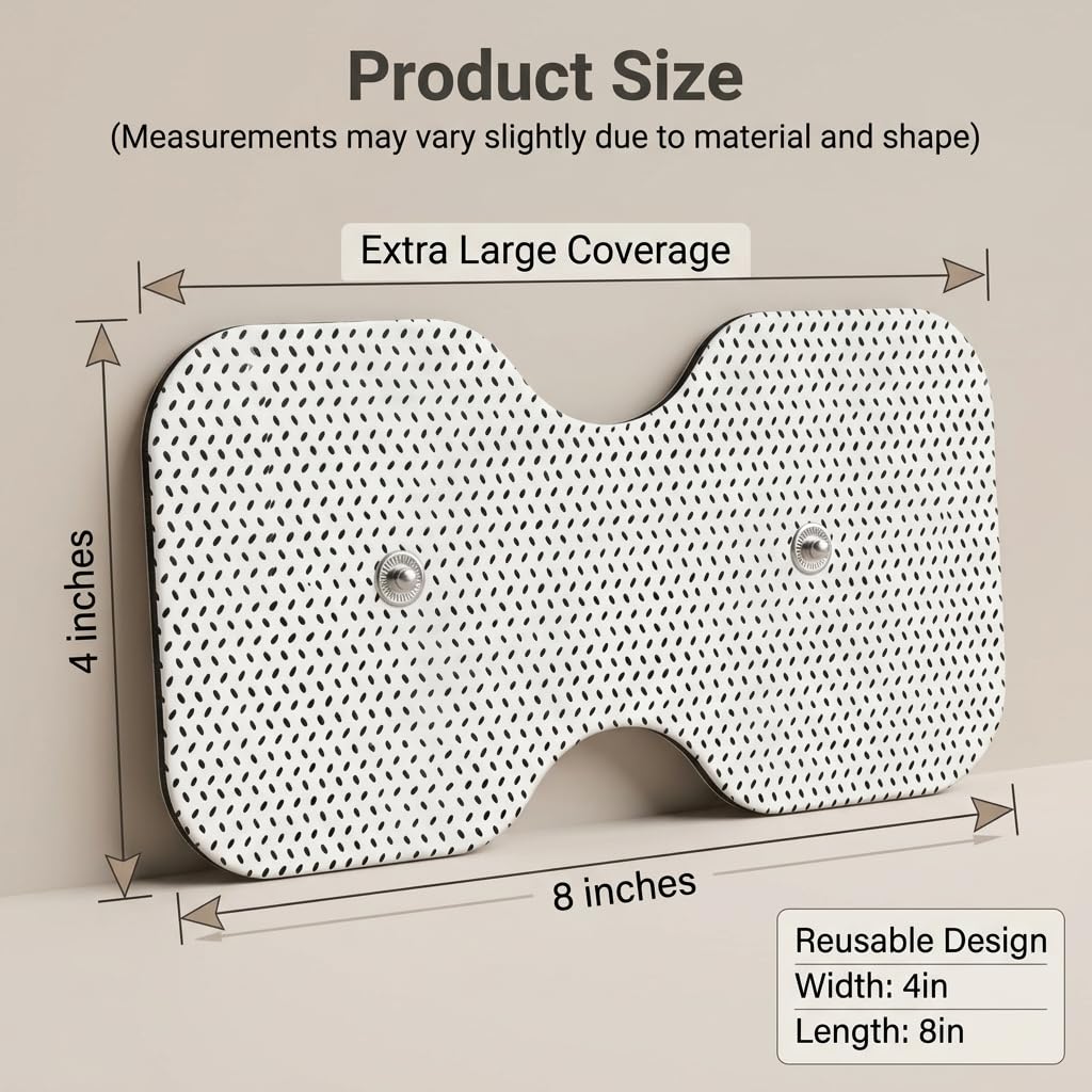 TENS Unit Replacement Pads 3.5mm Snap Connector, 4"×8" Dual-Lead Self-Adhesive Electrode Pads for TENS EMS Muscle Stimulator, Latex-Free Reusable Muscle Stimulation Pads, 10 Pack