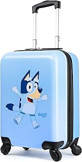 Bluey Suitcase Kids Toddlers Hard Shell Luggage Travel Case 4 Wheels Handle 49cm x 33cm x 22cm 30L Holiday Travel Essentials