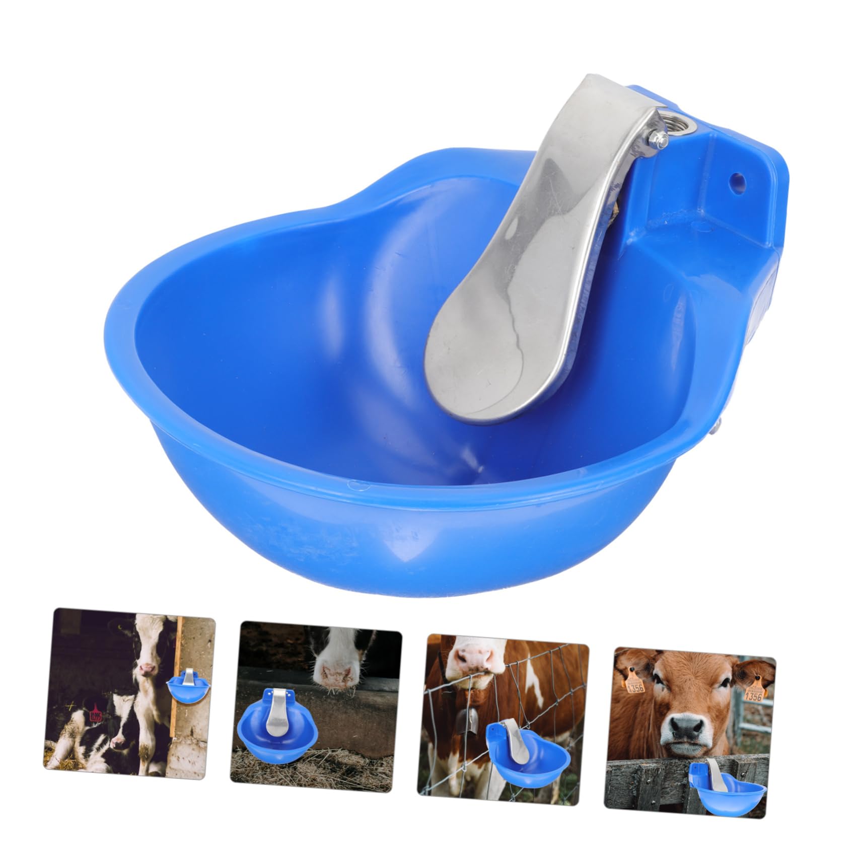 Bebedero Automático para Ganado de Plástico y Acero Inoxidable Azul | Gran Capacidad, sin Fugas de Agua, Fácil de Usar para Ovejas y Otros Animales de Granja
