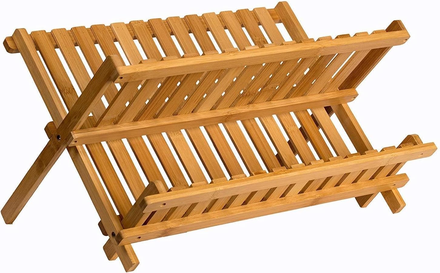 Wooden Dish Drying Rack Collapsible Compact Dish Rack Bamboo Dish Drainer
