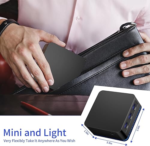 Miniatura 5 de Mini PC W11 Pro, 12 Intel Alder Lake-N100 (hasta 3.4 GHz), 12 GB LPDDR5 RAM 512 GB M.2 SSD, Mini computadora de escritorio 4K a 60Hz 2* HDMI + DP