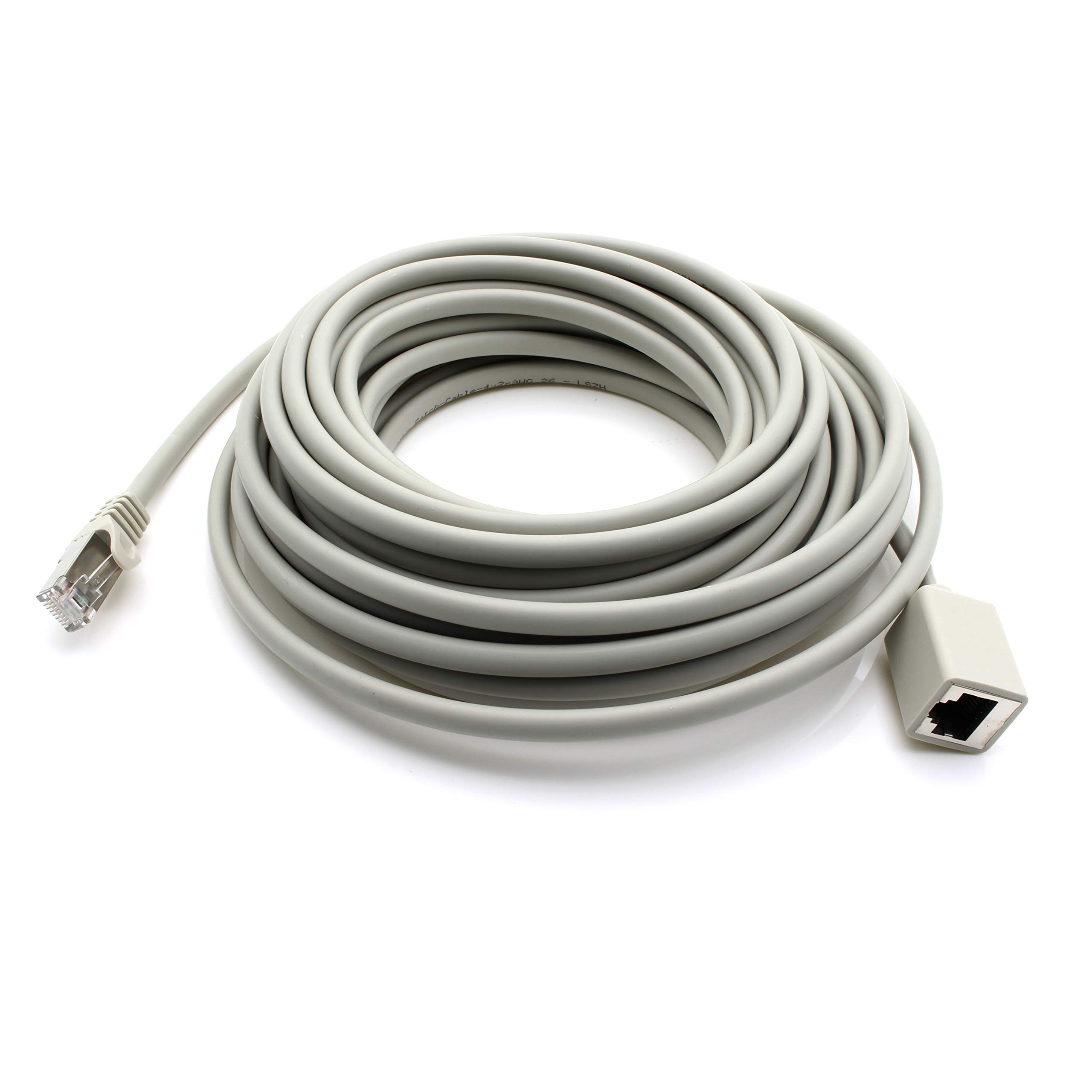 1aTTack.de 618364 Adaptador de extensión CAT7 Cat.7-1m - Cable Ethernet Cable de red Lankabel 10 Gb/s cable sin procesar con (RJ45) Enchufe Cat6a 10 piezas - gris
