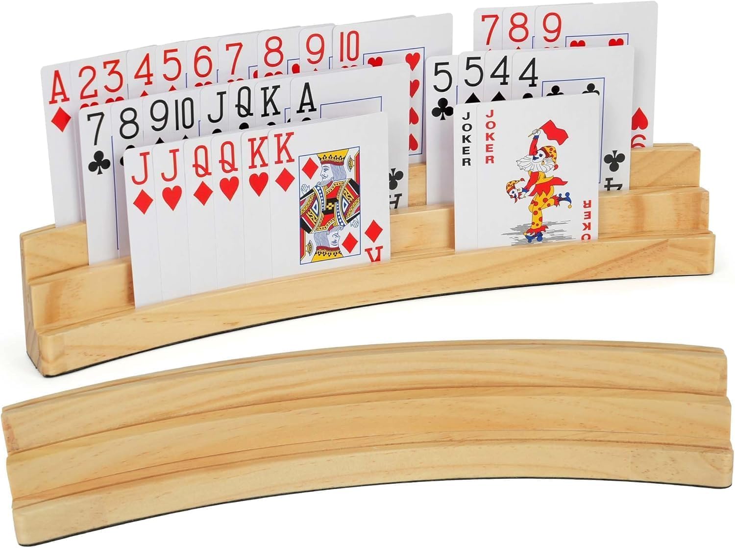 LotFancy Lot de 2 porte-cartes en bois pour enfants - 3 niveaux - Pour personnes âgées