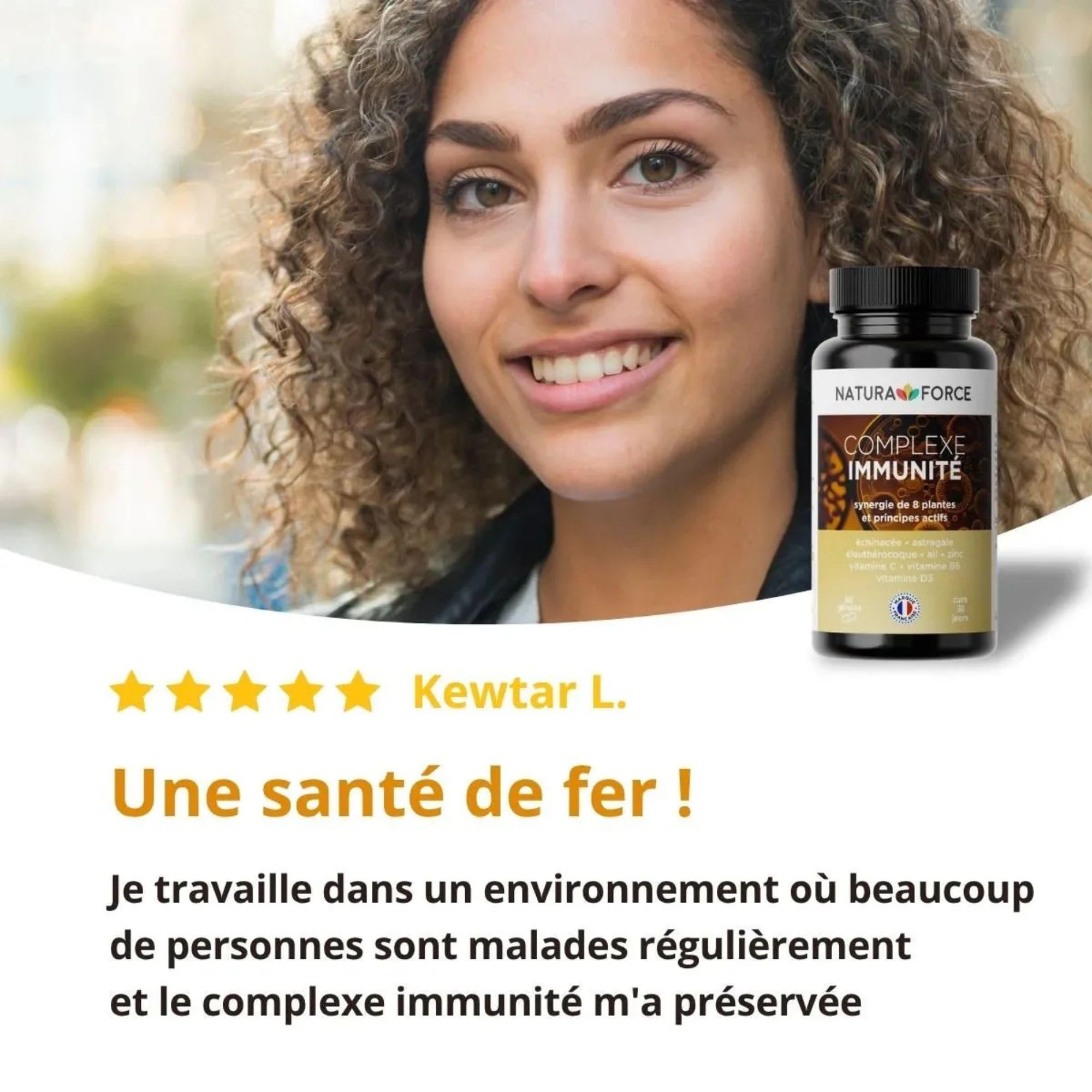 Complexe Immunité - Synergie de plantes adaptogènes_Défenses naturelles de l'organisme_Augmente les niveaux d'énergie et aide à réduire la fatigue_Boîte de 60 capsules, paquet de 1