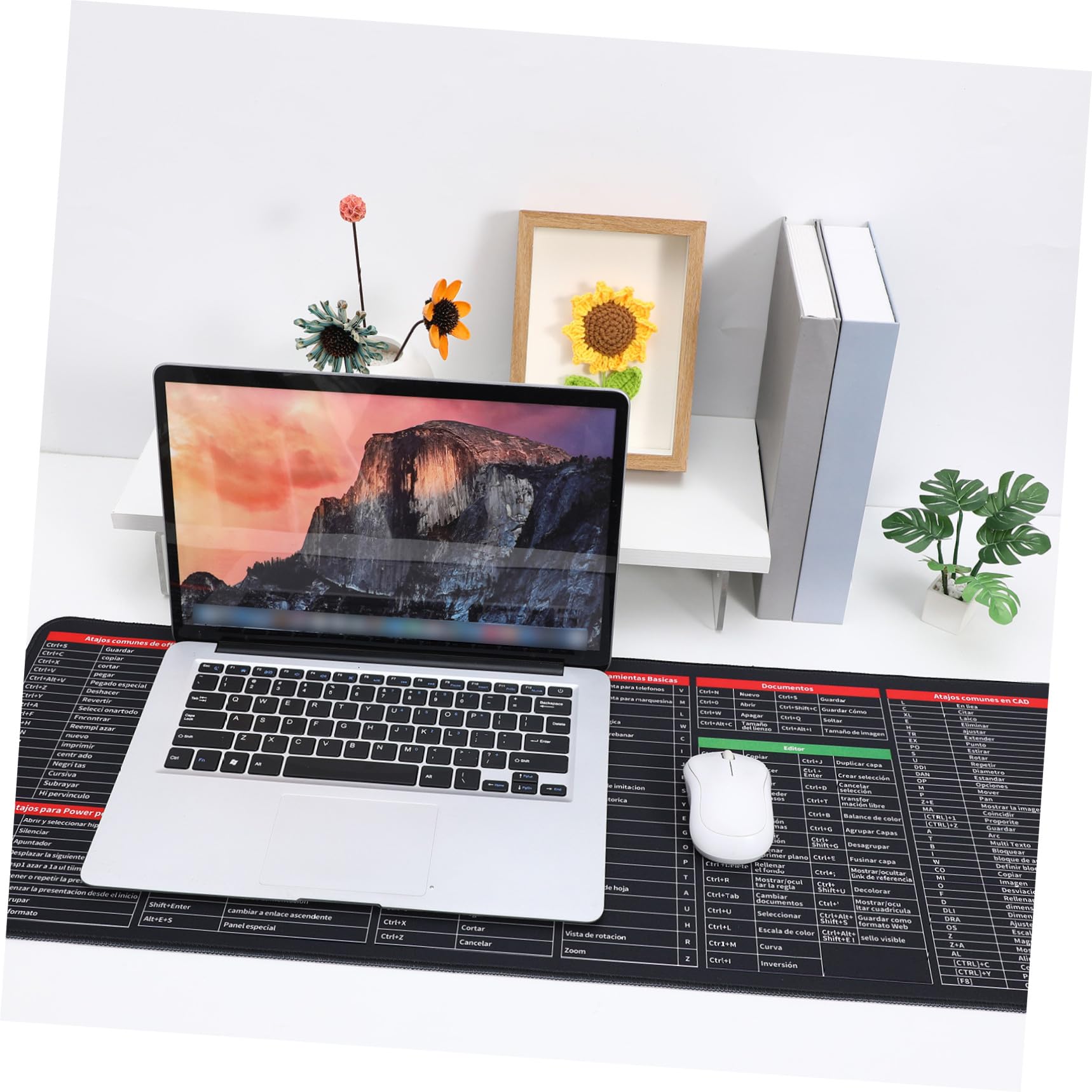 Housoutil Excel Spickzettel Mauspad Extra Großformat 300X800X3mm rutschfest Gummi Stoff Schreibtischunterlage Homeoffice Büro