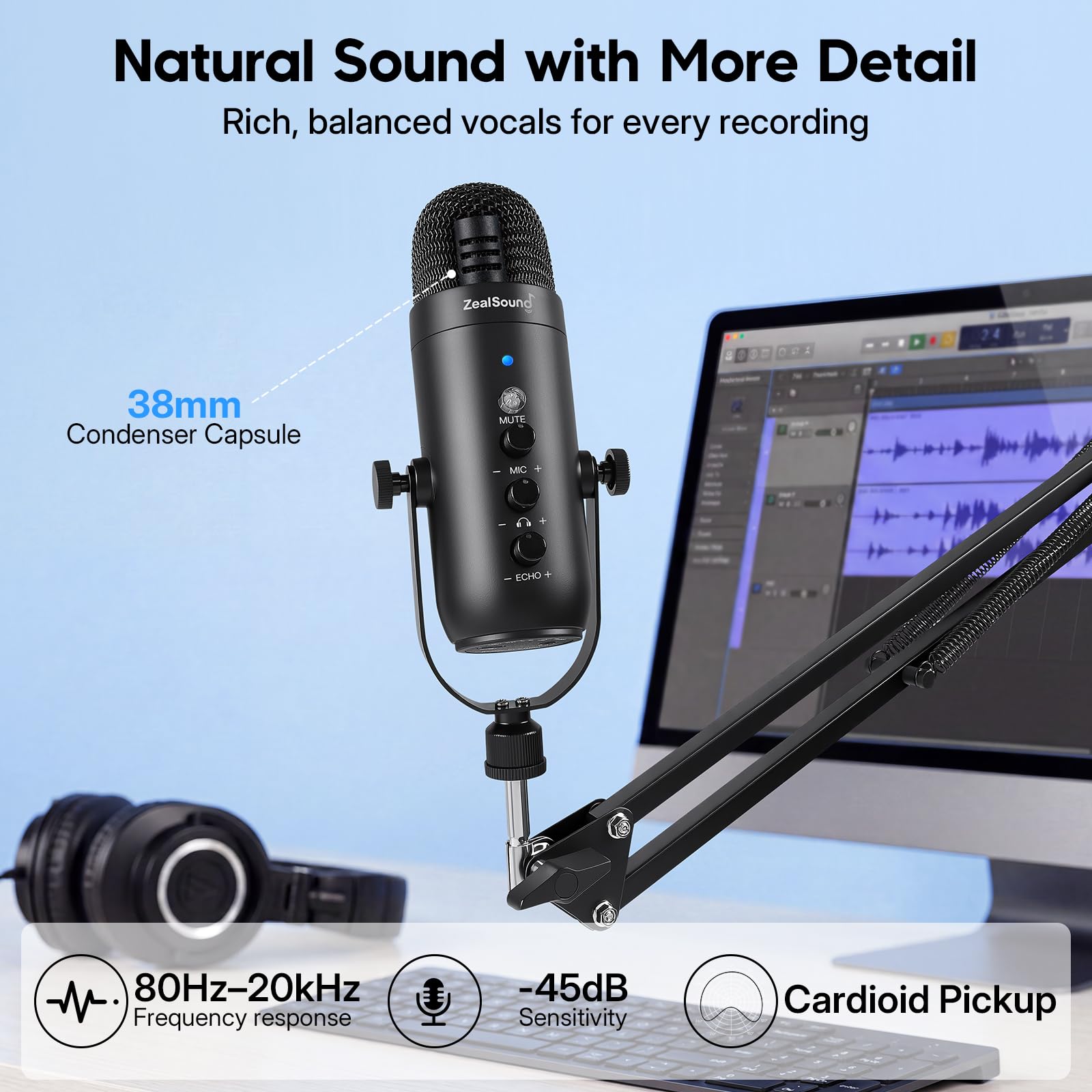 zealsound Podcast Microphone - Clear Audio -2