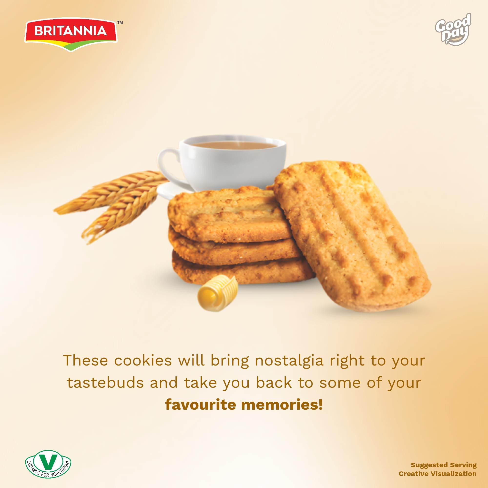 BRITANNIA Punjabi Cookies 21.90oz (620g) - Whole Wheat Cookies - Healthy, Delicious & Crispy - Breakfast & Tea Time Snacks (Pack of 1)