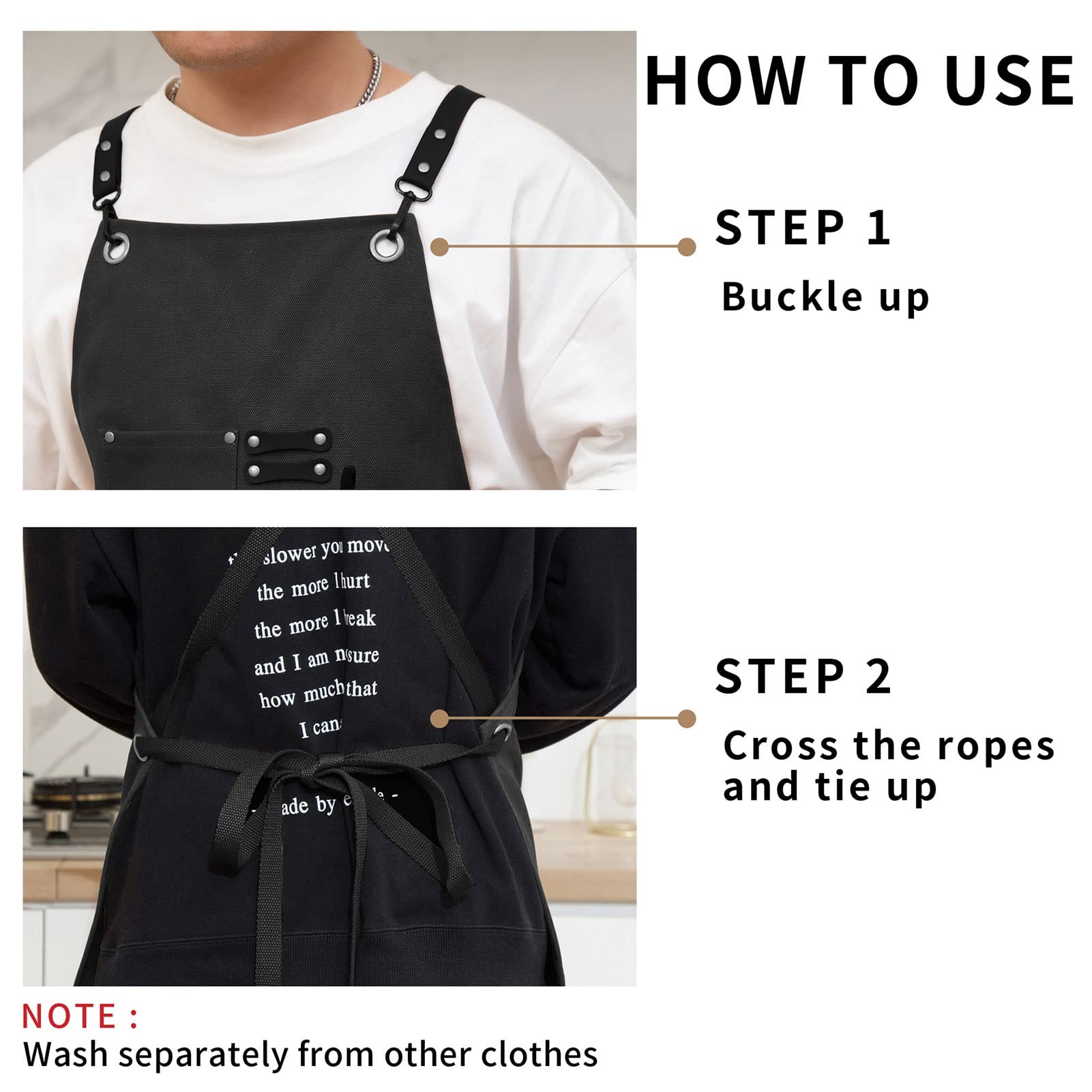 Fartuch szefa kuchni ， Fartuch Denim Bib Fartuch warsztatowy, fartuch narzędziowy, wytrzymały fartuch roboczy z woskowanego płótna, wielofunkcyjne fartuchy narzędziowe