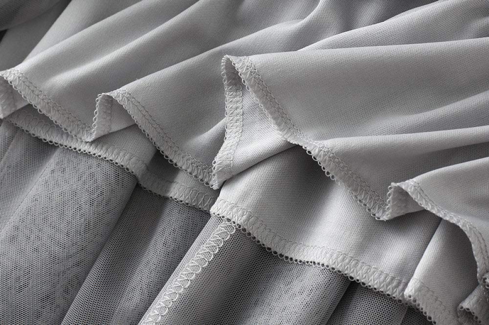 Röcke Damen,Damen Maxirock Grau Elastisch Hohe Taille Vintage Spitzennähte Plissee Tüllrock A-Linie Swing Geraffte Geschichtete Elegante Lange Röcke Für Mädchen Damen,M