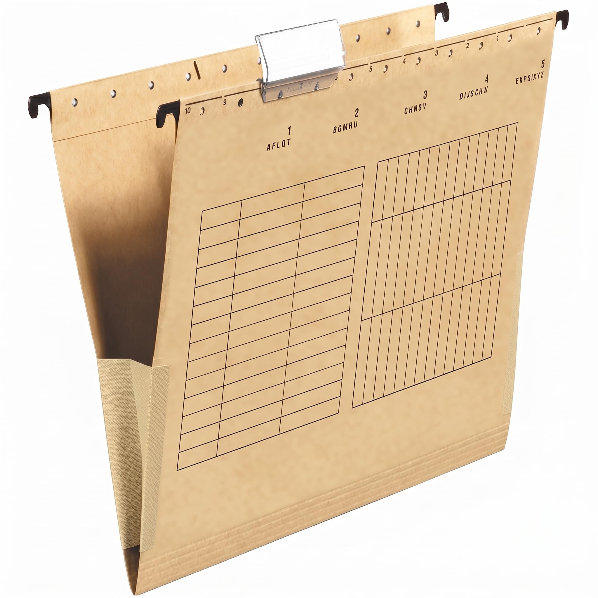 Hängetaschen DIN A4 50 Stück – Hängemappen braun aus Recycling-Karton – 350 Blatt – Hängeregister Mappen stabil – Blauer Engel – Made in Germany – Conipa