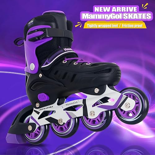 Miniatura 5 de MammyGol Patines en línea ajustables para adultos, patines seguros y duraderos con ruedas gigantes, patines profesionales de alto rendimiento para