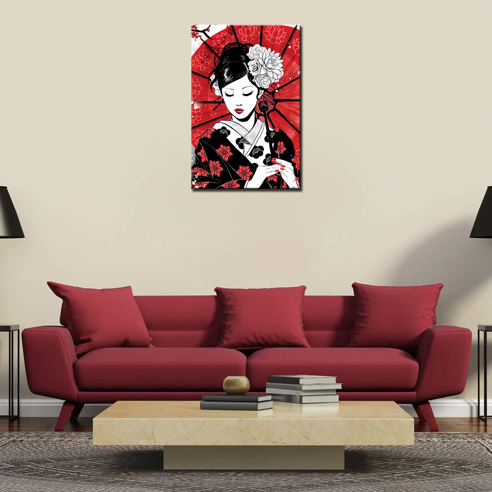 Amazon.co.jp: Tucocoo 日本美術 和風室内装飾 日本の女性芸者アート