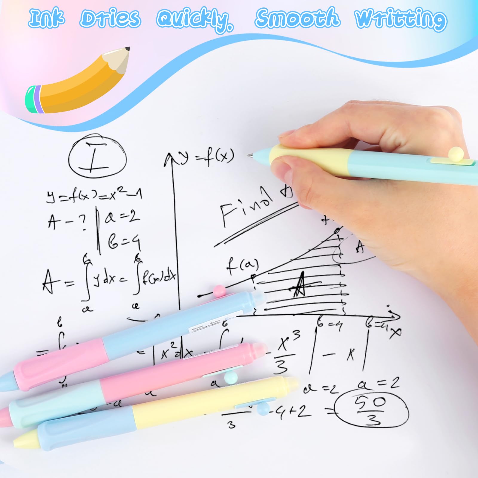 Uitwisbare balpen, 4 stuks uitwisbare rollerbalpen met 20