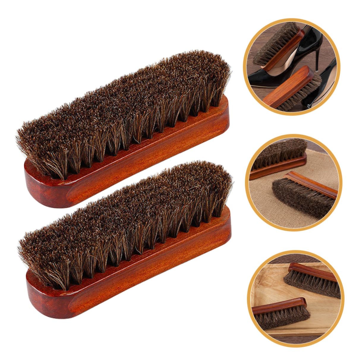 minkissy 3 Series Cepillo De Pelo De Caballo Cepillo para Zapatos Limpiador De Zapatos De Limpieza para Kit De Limpieza De s 2 Piezas x 3
