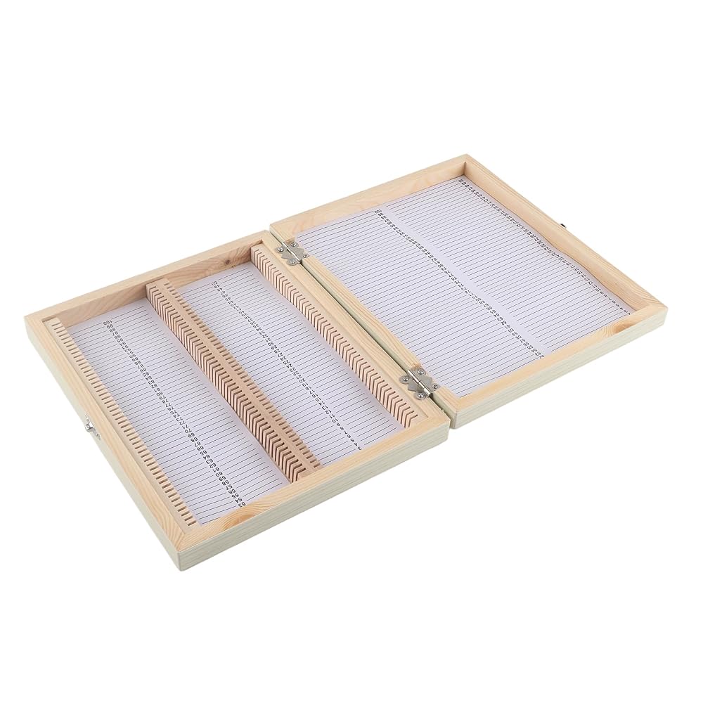 Milisten 100pcs Microscope Slide Storage Case - Stackable Plastic Slide Holder With Snap Lid For Lab Organization