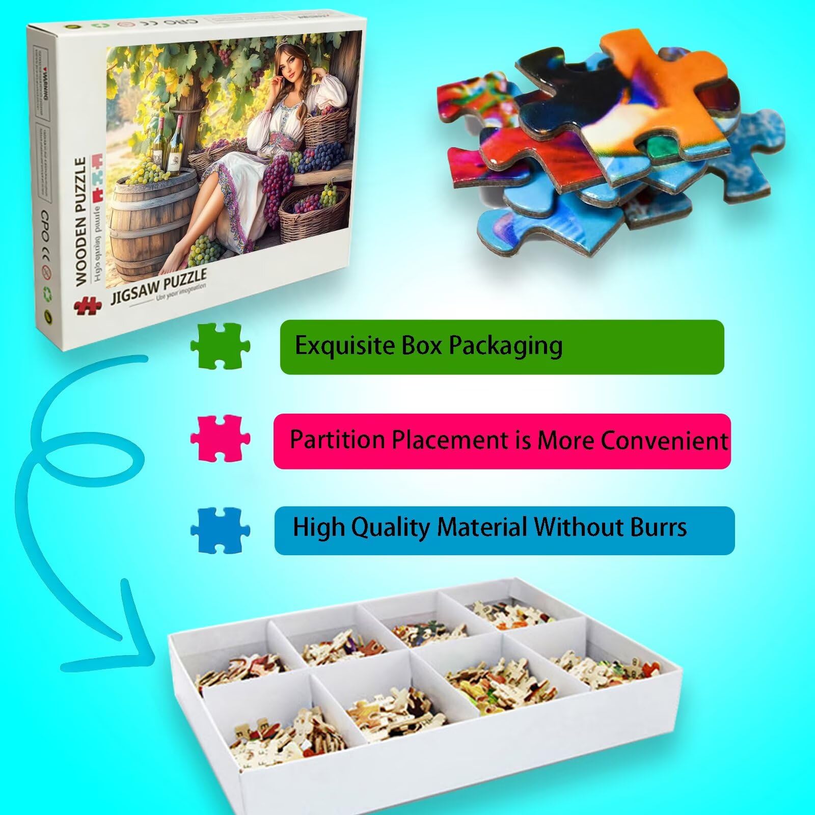 Piękno puzzle 1500 elementów, trudne puzzle, drewniane puzzle dla całej rodziny, zestaw "zrób to sam" dla dorosłych, nadają się jako dekoracja ścienna, prezenty dla kobiet, temat: gospodarstwo rolne