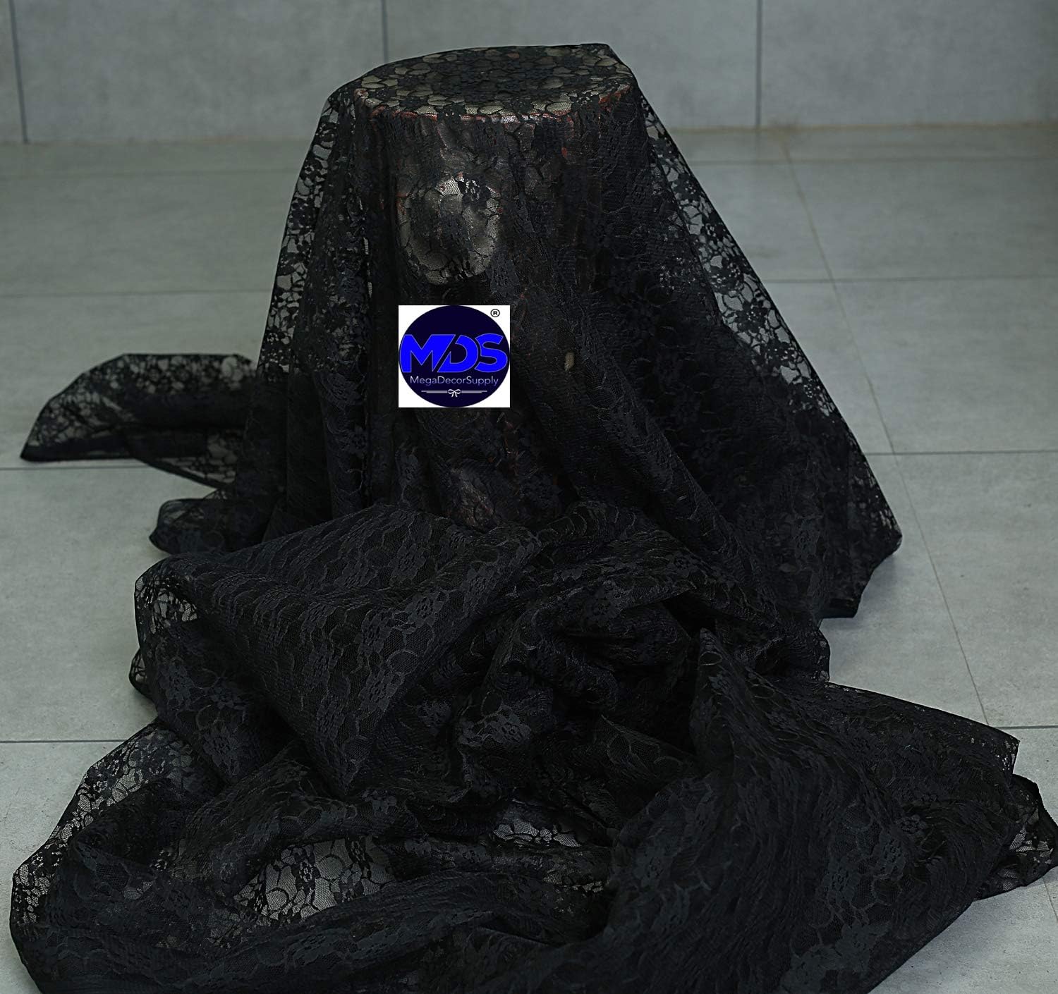 🛒 Flash Sale mds Pack of 10 Wedding 12 x 108 inch Lace Table Runner for Wedding Banquet Decor Table Lace Runner- Black