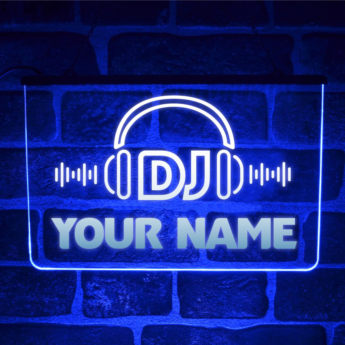 Paint The Town Led Blue Personalised Dj Studio Neon Led Sign – Custom Light Up Name Plaque For Music Room, Radio Station, Booth Accessories – Unique Gift Ideas (Usb Powered) (Blue)