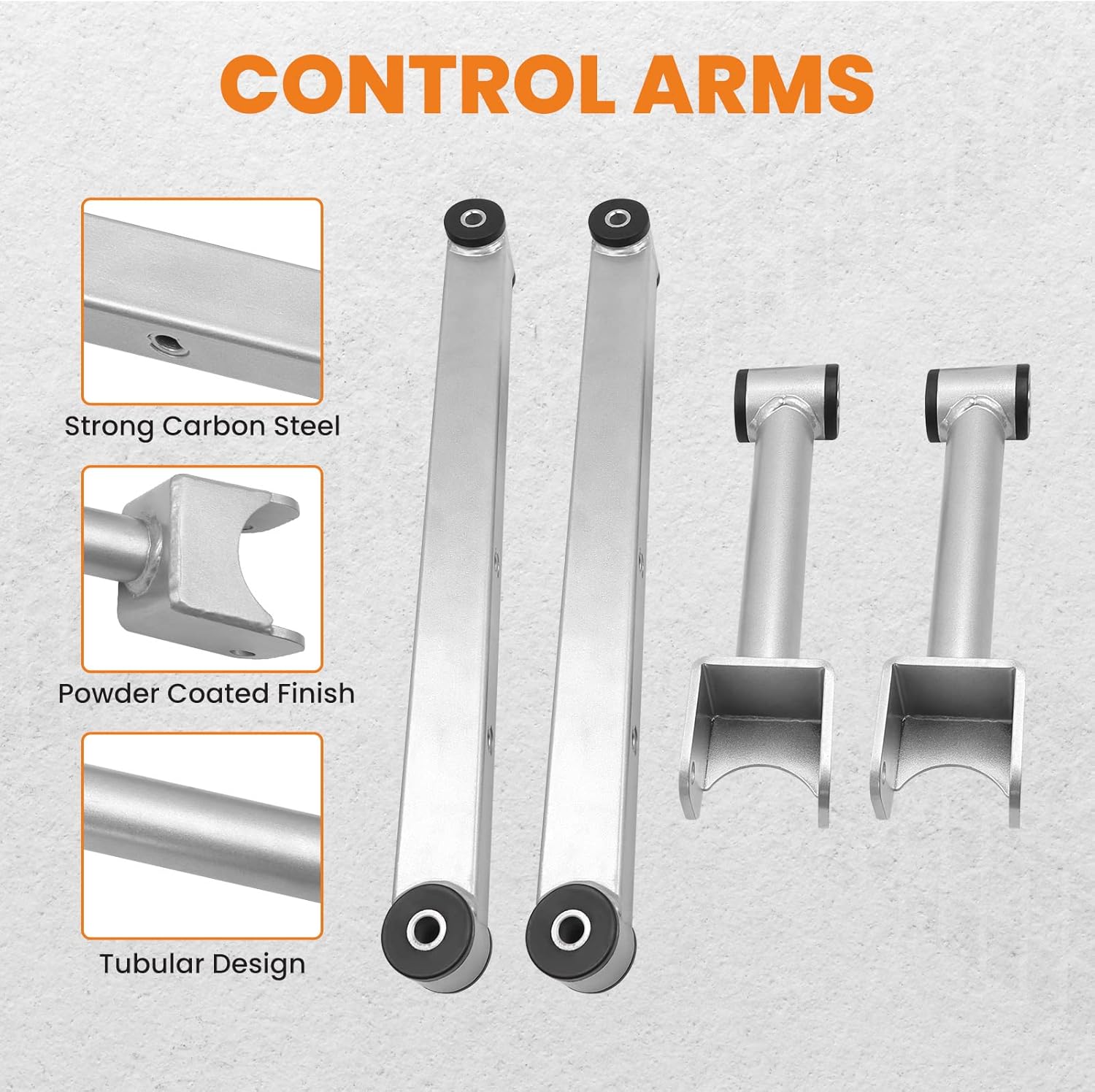 maXpeedingrods Rear Control Arms for B-Body Chassis 1978-1996, for Chevrolet Impala Caprice Buick Roadmaster LeSabre Pontiac Catalina, Rear UCA LCA with Poly Bushings