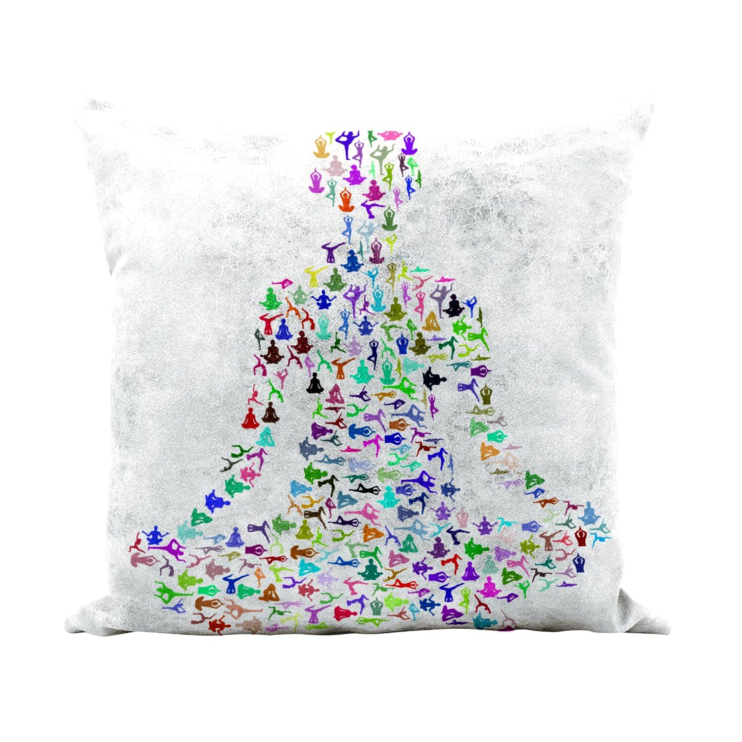 Coussin de yoga blanc au toucher cuir d'une élégance rare pour posture de méditation