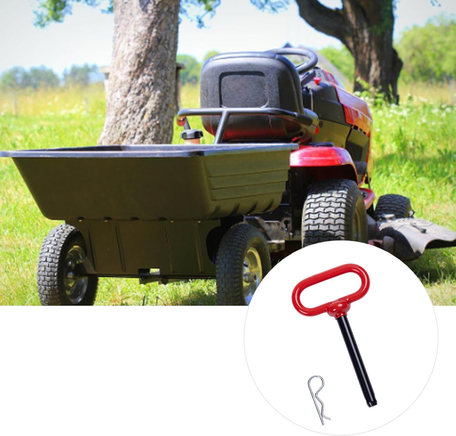 2Pcs Tractor Towing Trailer Hitch Pin and Clip with Rubber Coated (1/2 x 4Inch)