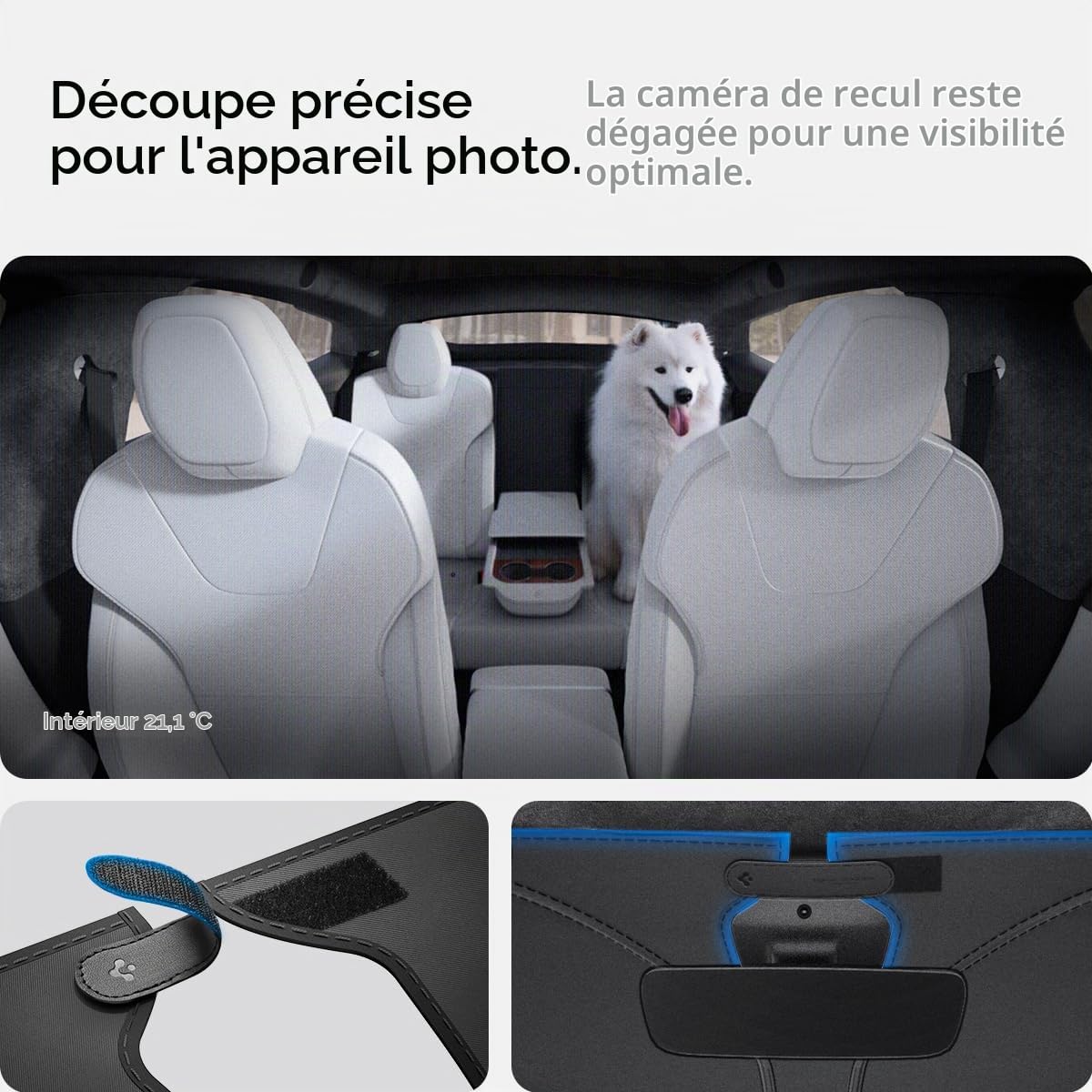 Spigen Tesla Pare-Soleil pour Pare-Brise Avant avec Pochette de Rangement