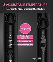 Vista 5 de Farery Mini 3 Barrel Hair Waver - Portable Beach Wave Curling Iron for Short Hair, 1/2 Inch Ceramic Crimper with 3 Temp Settings & 30s Fast Heating