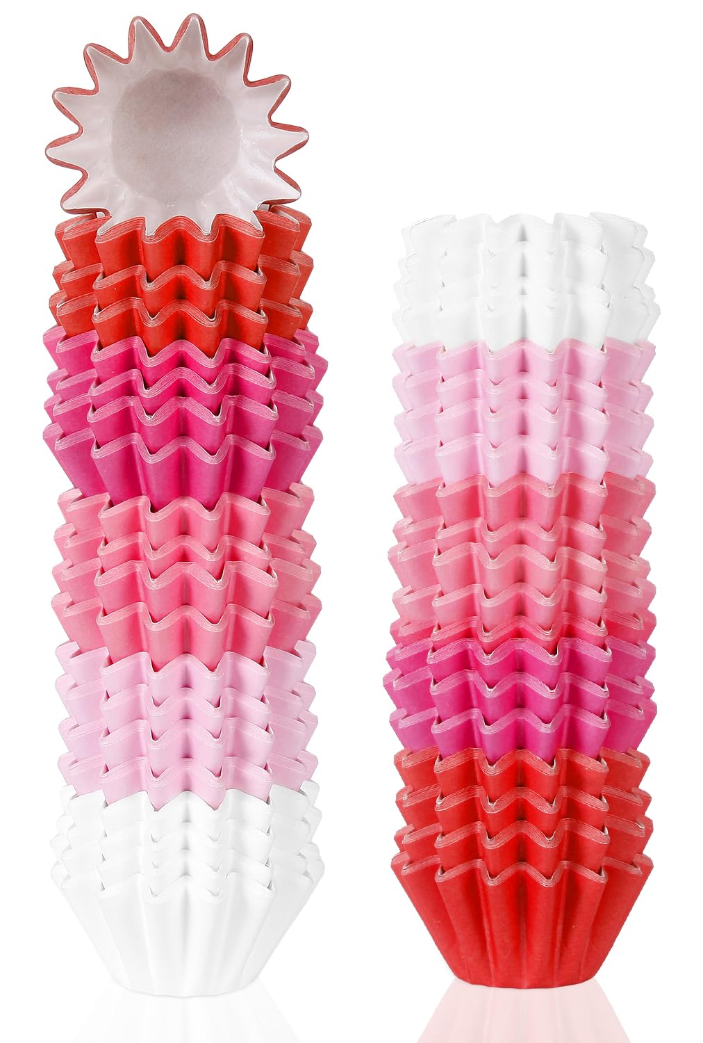 Quera 200 moldes para magdalenas resistentes a la grasa para el día de San Valentín, rojo, rosa, morado, blanco, moldes de papel resistentes para hornear magdalenas para bodas, cumpleaños, fiestas de