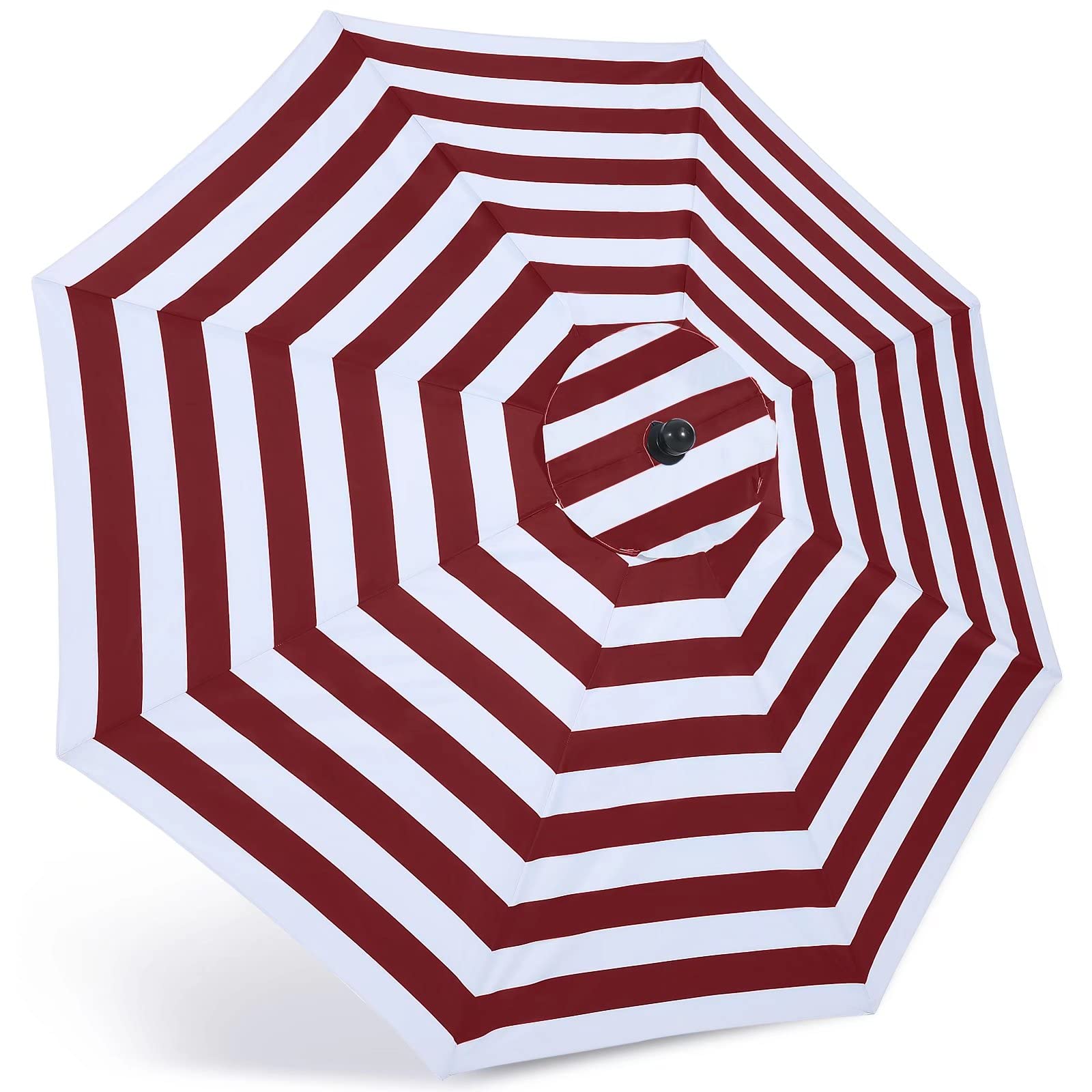 ABCCANOPY 9ft Outdoor Umbrella Replacement Top Suit 8 Ribs (Burgundy&amp;White)