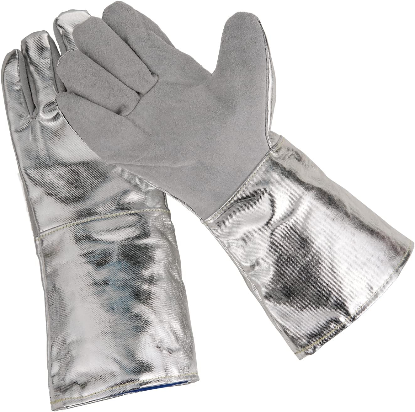 Aluminized Heat Resistant Gloves 572℉ High Temp Welding Safety Gloves Anti-Scald Thermal Insulation for Oven & Work