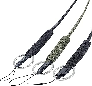 EOTW Military Grade Utility Necklace Paracord Lanyard Keychain Whistles Cord Wrist Strap Parachute Rope Badge Camera Cellphone Waterproof Case Holder with Metal Hook for Outdoor - coolthings.us