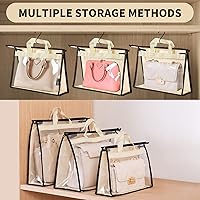 Vista 6 de Organizador de almacenamiento de bolso, paquete de 2, organizador de almacenamiento transparente para armario, bolsas transparentes para bolsos