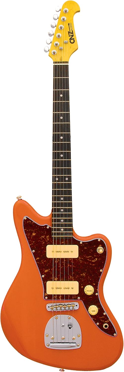 JM Electric Guitar - Coral Finish, Tortoise Pickguard, Amber Maple Neck, Rosewood Fingerboard