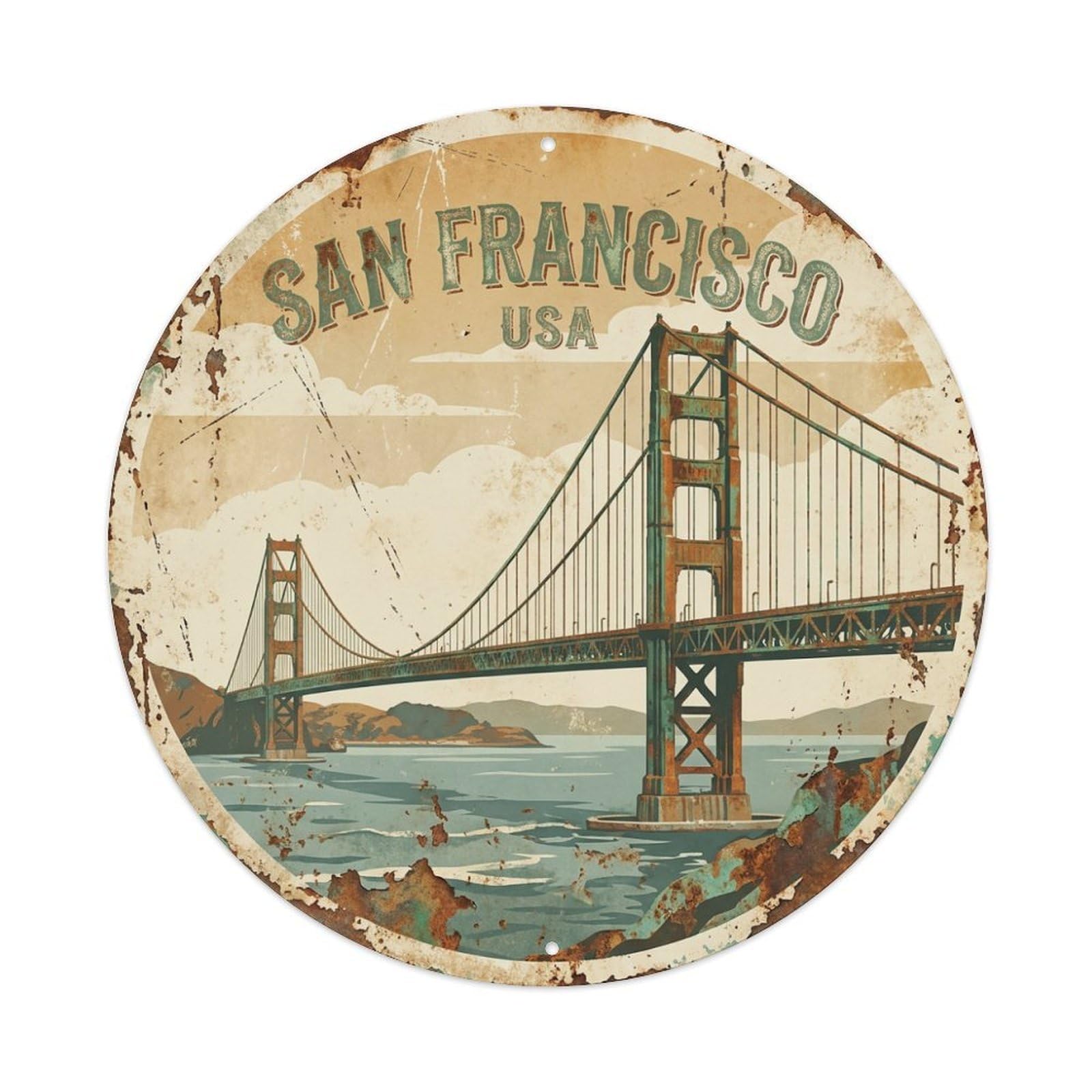 Tgrcjimh Style Metal Tin Sign Usa Vintage Travel San Francisco