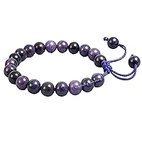 Vista 250 de Amazing Gemstone Yaxaite Bracelet for Women Men's Gifts - Protection Healing Crystal Bracelet - 8mm Gemstone Beaded Adjustable Bracelet Pulseras