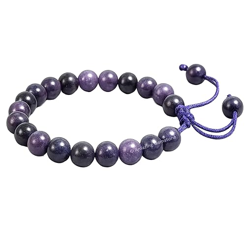 Vista 250 de Amazing Gemstone Yaxaite Bracelet for Women Men's Gifts - Protection Healing Crystal Bracelet - 8mm Gemstone Beaded Adjustable Bracelet Pulseras