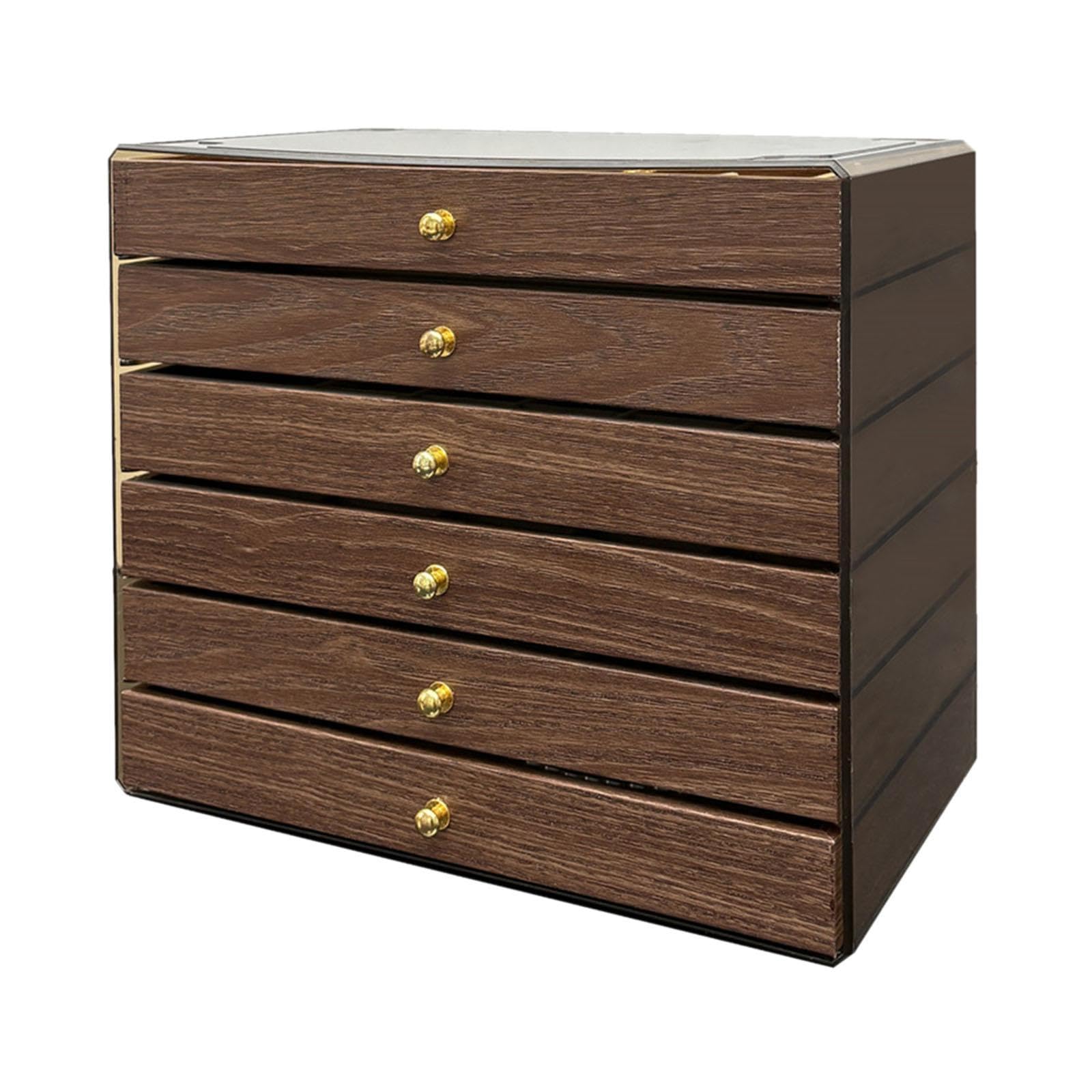 Porta Gioielli Scatola Gioielli Organizer Multilivello Contenitore Gioielli Cassettiera Coperchio Trasparente Realizzato in Legno E Velluto Morbido