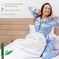 Vista 9 de Linenwalas - Sábana bajera de bambú, con bolsillo profundo, elástico y seguro, ropa de cama suave y refrescante perfecta para el cuidado de la piel