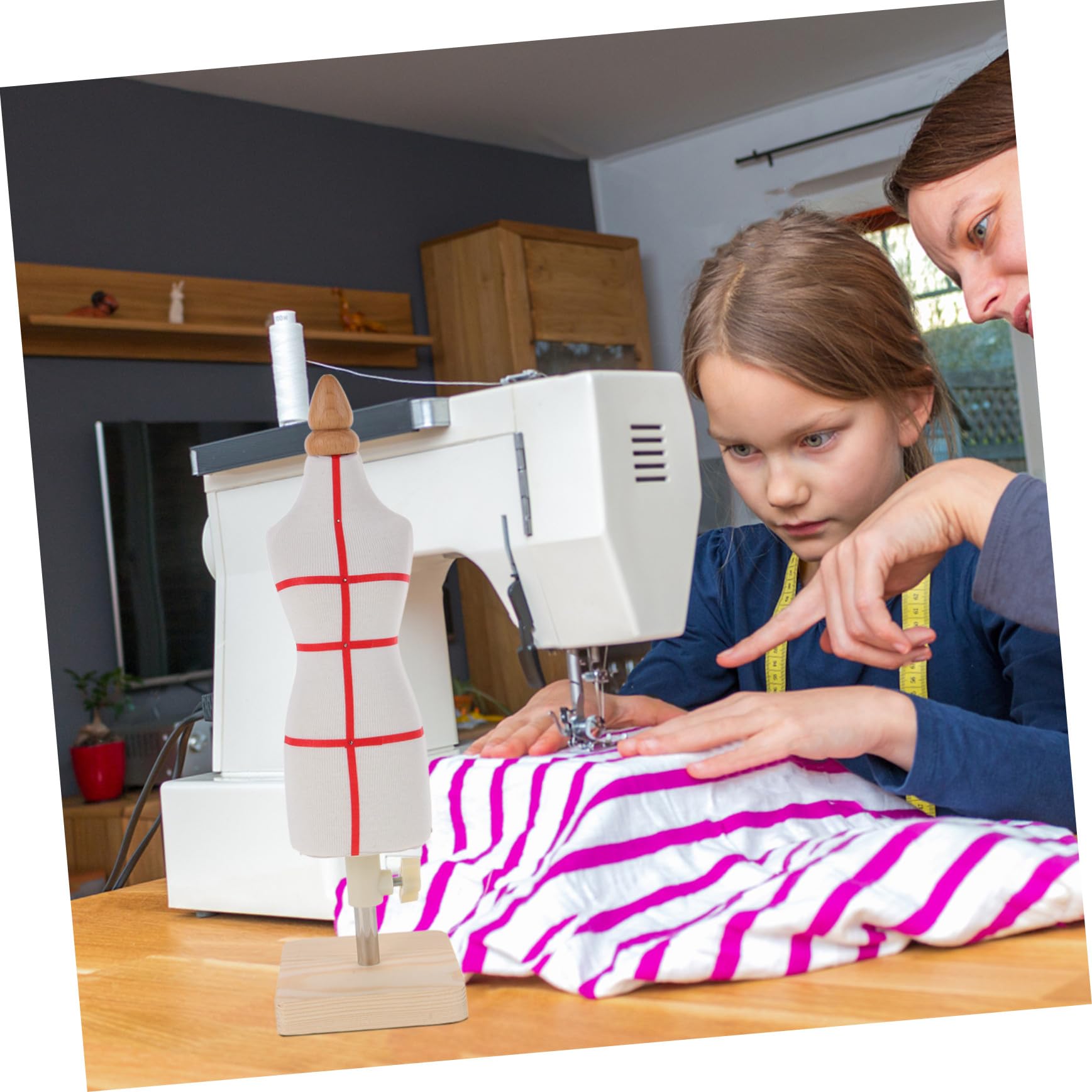 Maniquí para Muñecas Educativo Mini con Base Estable Soporte para Ropa Herramienta Enseñanza Costura y Confección