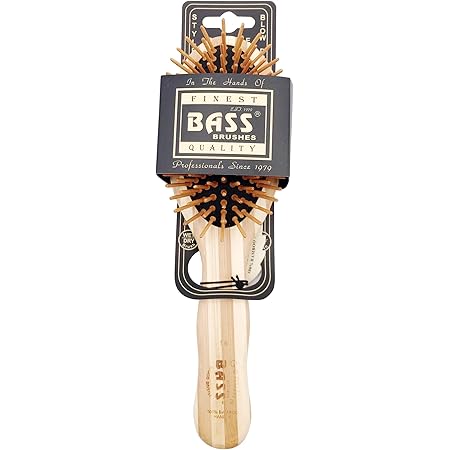 Bass Brushes | The Green Brush | Bamboo Pin + Bamboo Handle Hair Brush | Medium Oval