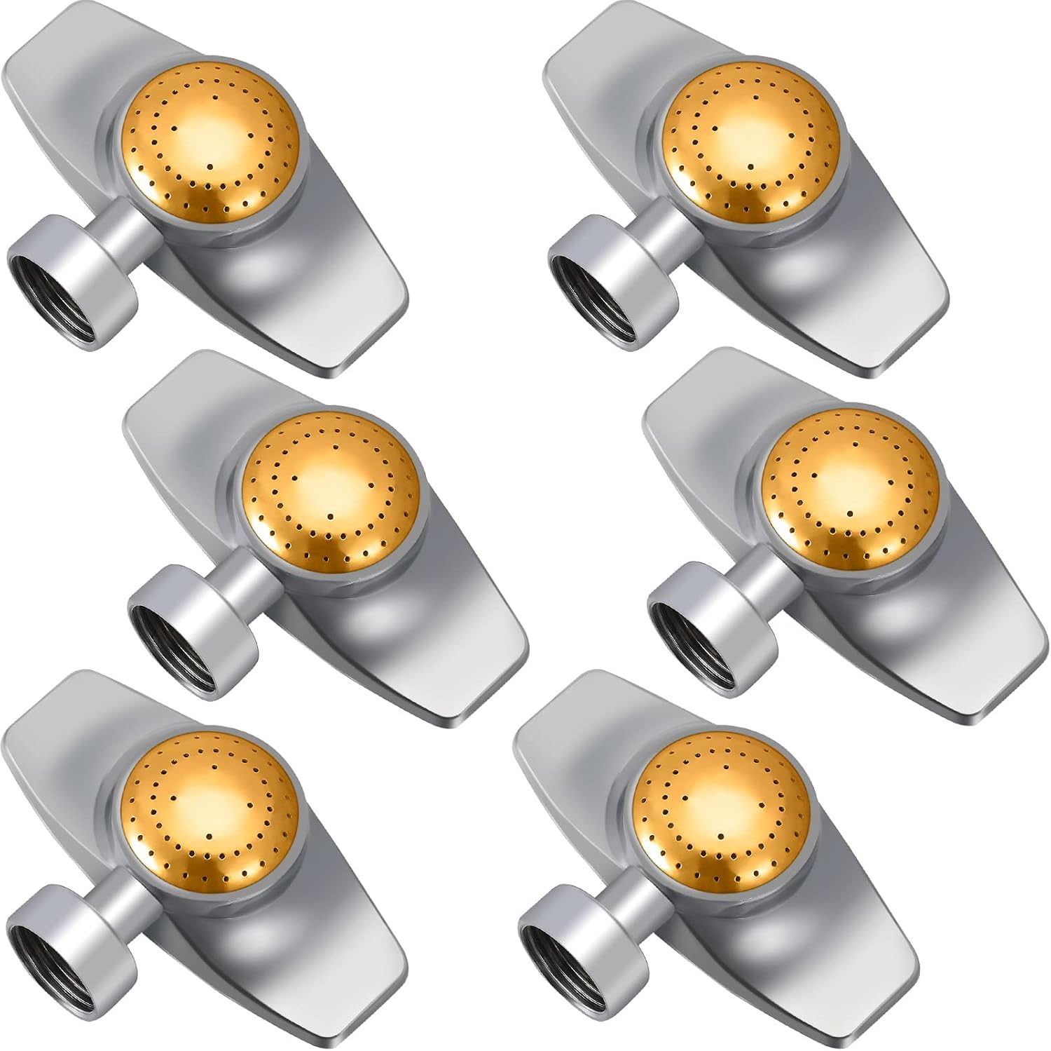 Riakrum 6 Pieces Metal Spot Sprinkler Circle Pattern 3/4 Inch Internal Thread Adjustable 360 Degree Square Circle Pattern Sprinkler for Small Area Yard Lawn Garden Watering