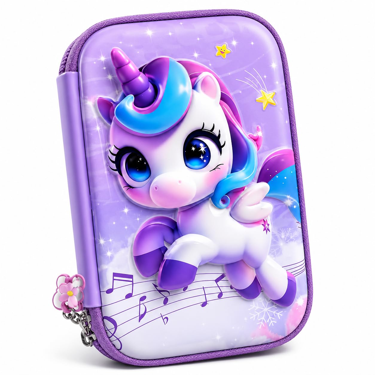Mischip 3D Unicorn EVA Pencil Box for Girls | Large Capacity Hard Shell Stationery Pouch with Multiple Compartments | Premium Stylish Pencil Case | Assorted Colors-image-1