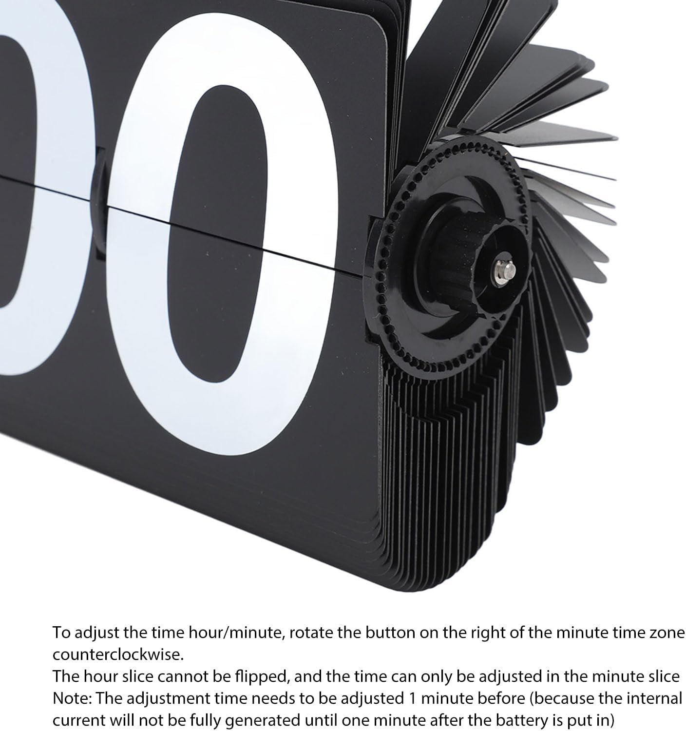 Flip Clock,Retro Clock,Retro Mechanical Digital Flip Clock Stainless Steel PVC Battery Powered Automatic Desk Clock Living Room Bedroom Office (All Black)