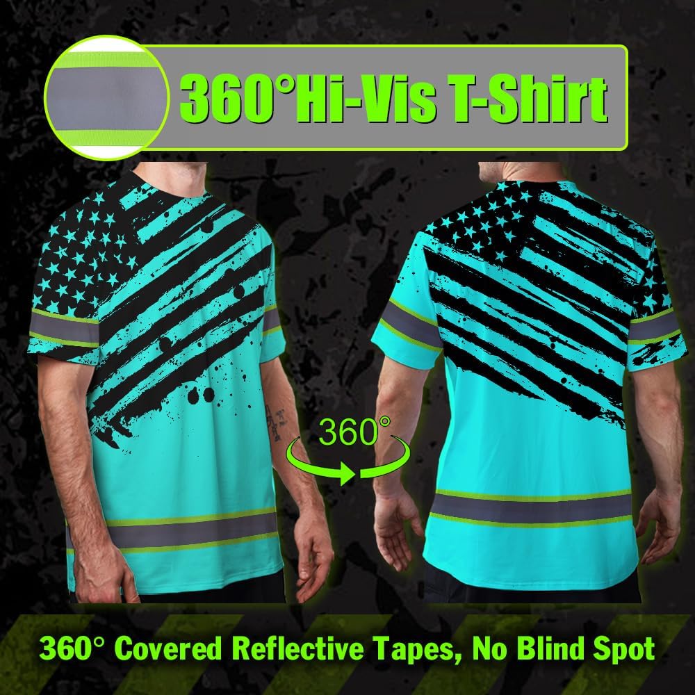 Maddly High Visibility US Flag Collection Safety Workwear Custom Name for Workers, Runners, Truckers, Patriotic - Image 5