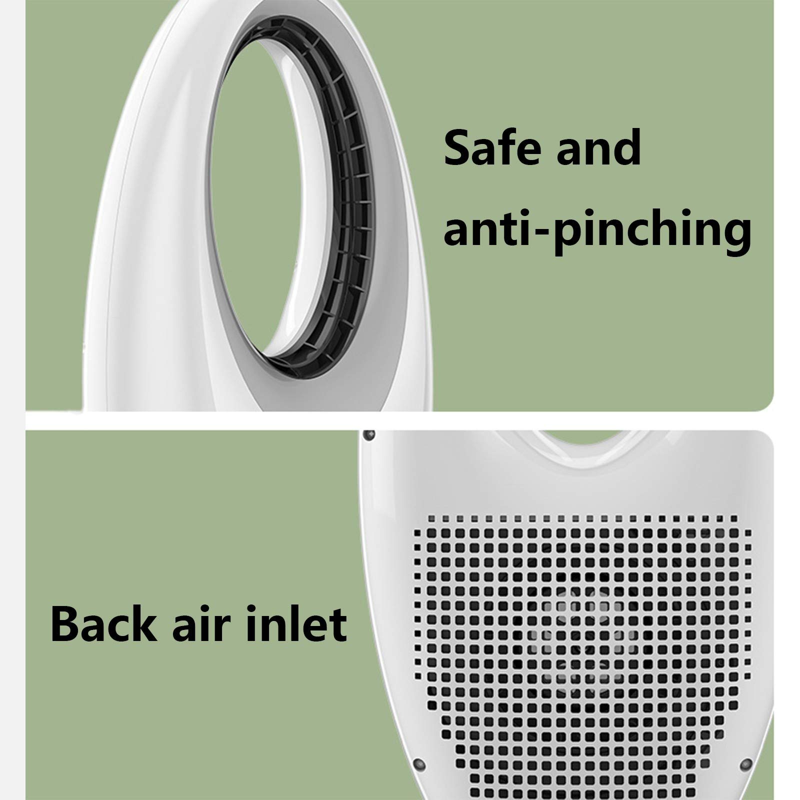 sunyu Ventilatore Senza Pale Moltiplicatore d'Aria Oscillante con Telecomando, 7.5h Timer, Touch, Regolazione a 3 Marce