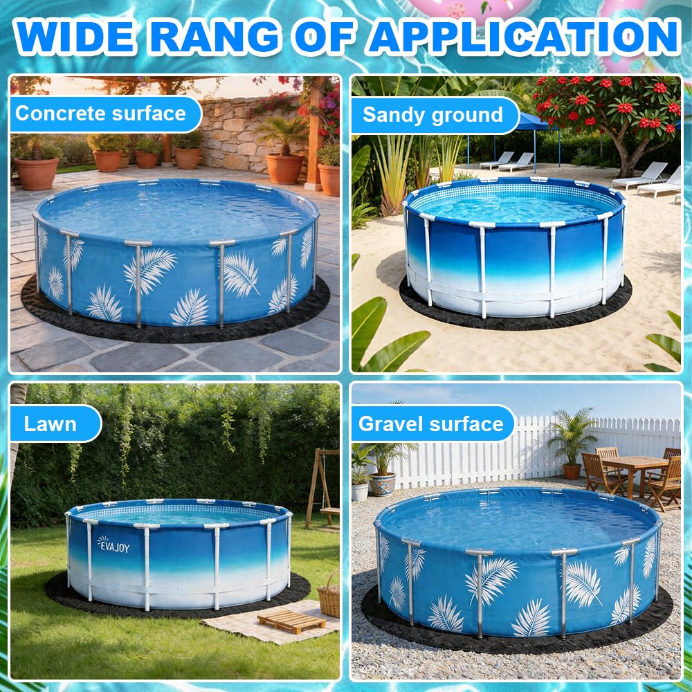 4M Poolunterlage Rund, Pool Bodenschutzmatte UV & Reißfest Pool Unterlage Outdoor Zuschneibare Pool Bodenplane, Faltbarer Schwimmbecken Matte, Unterlage Pool für den Außenbereich