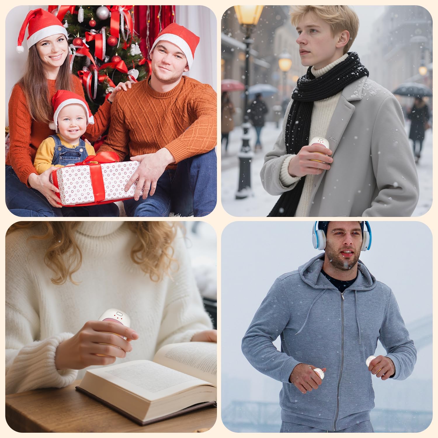 infray Hand Warmers Rechargeable, 2 Pack Electric Hand Warmer Reusable USB Pocket Warmer, 3 Settings Heated Portable AI Handwarmer Great Gifts for Christmas, Outdoor, Golf, Hunting - Image 7