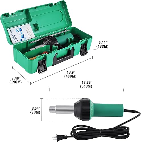 Miniatura 2 de Youwise 1600W 110V Kit de pistola de soldadura de plástico con funda, pistola de calor ajustable de 104.0 F a 1,112.0 F, kit de soldadura de