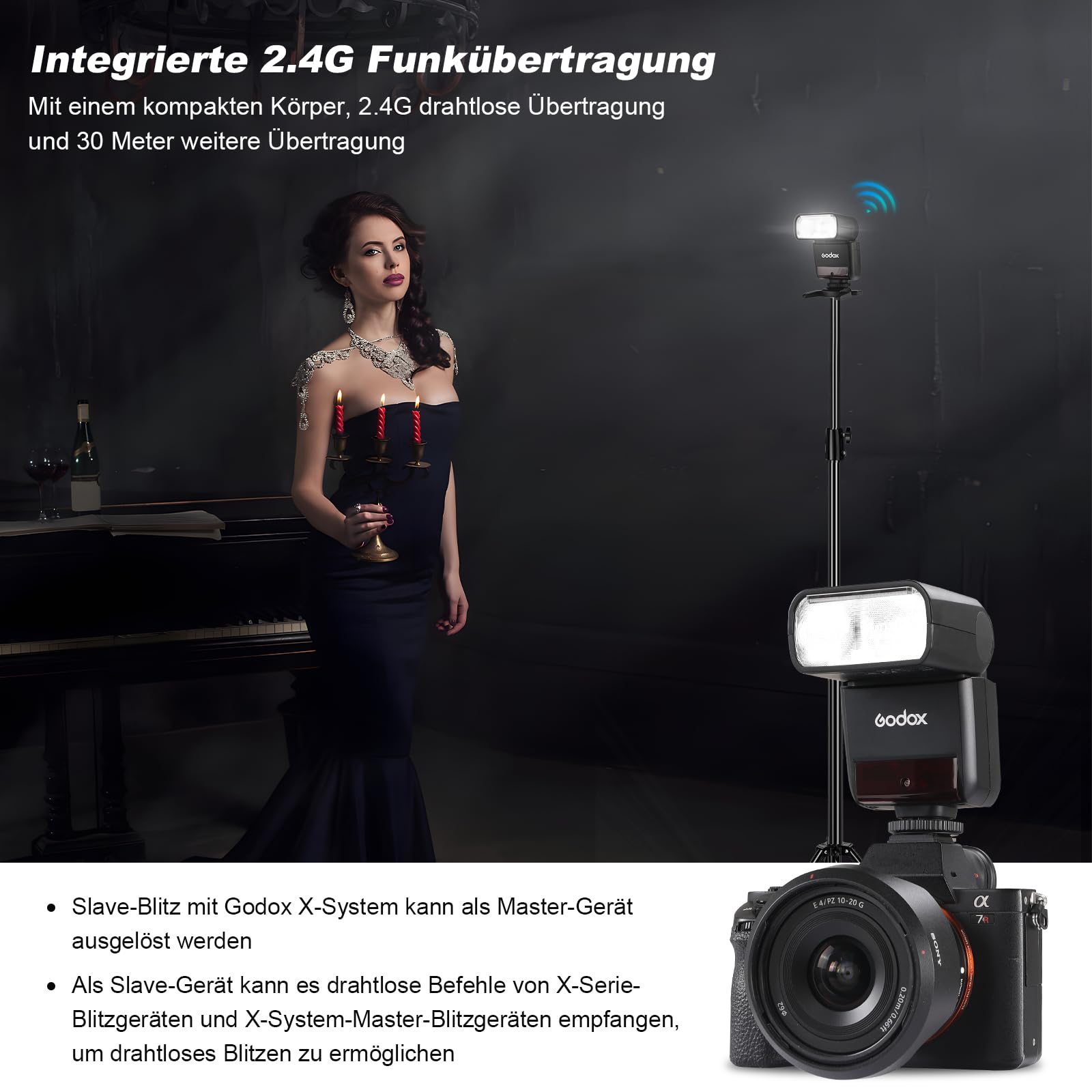 Godox TT350C Systemblitzgerät Kamerablitz Speedlite für Canon 2.4G Wireless X System 1/8000s TTL HSS Mini 2500mAh Lithium Battery 0.1~2.2s Recycle Time Gehörena 5D Mark Ill 80D 7D 760D