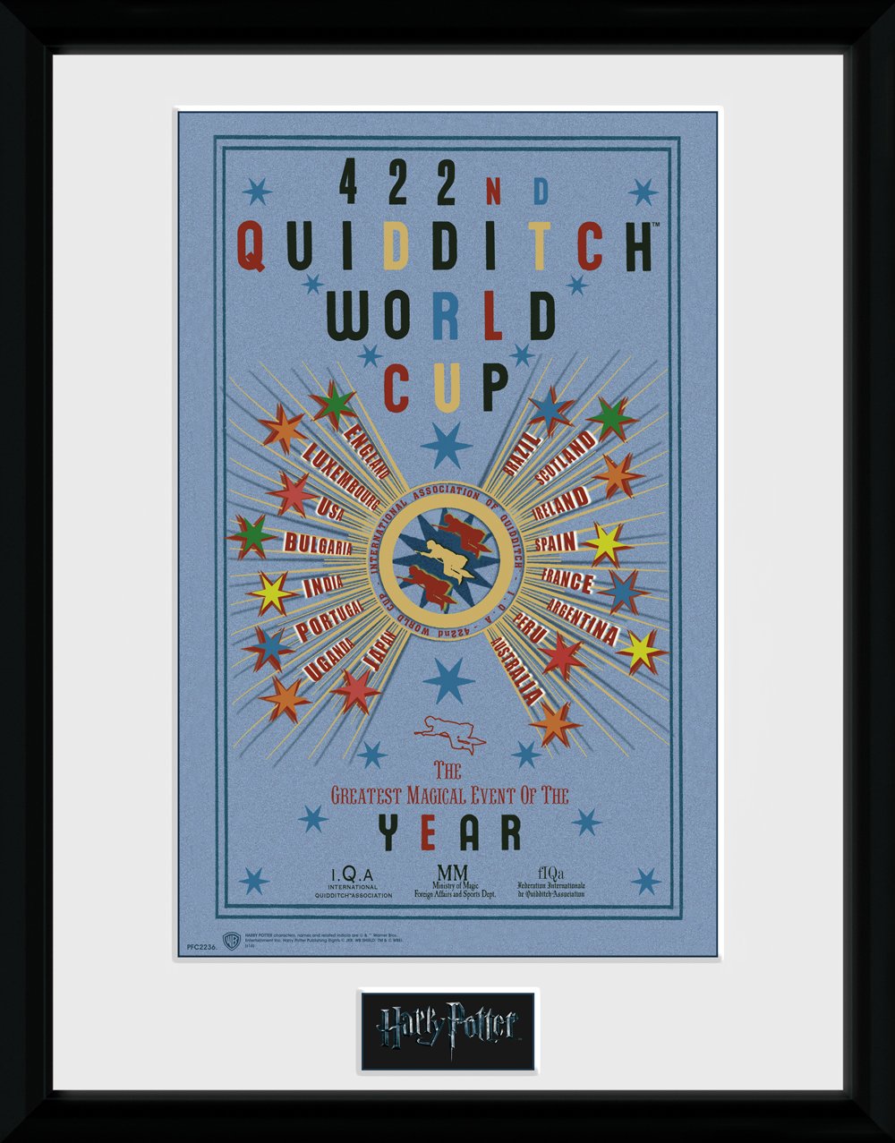 GB eye LTD, Harry Potter, Quidditch World Cup 2, Framed Print, 40 x 30cm, Wood, Multi-Colour, 52 x 44 x 3 cm